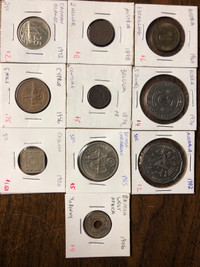 Lot of 10 Different World Coins 