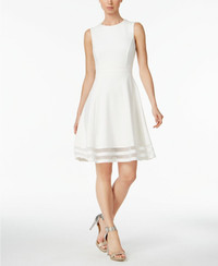 BNWT Calvin Klein Dress Size 16 Illusion Trim Fit & Flare