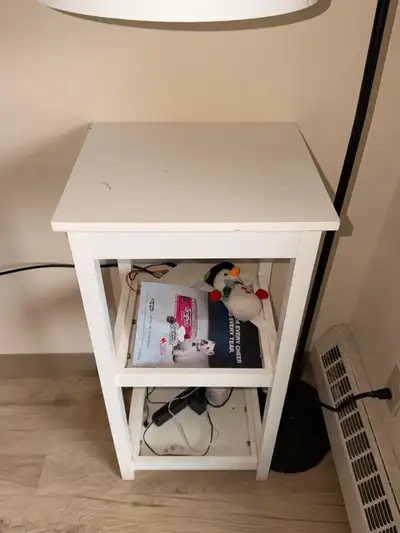 White Side Table with Two Shelves, View more