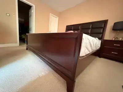King size bed, mattress and boxspring, View more