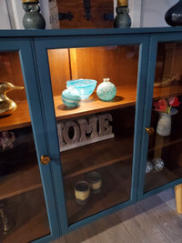 Beautiful refinished lighted MCM cabinet