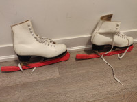 Vintage Figure Skates. Labelled size 6 + Guards