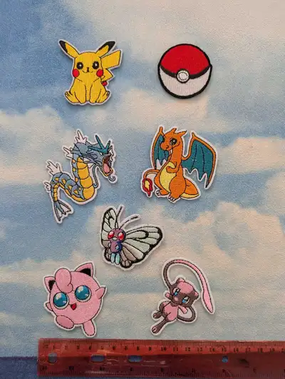 Set of 7 Pokemon patches, View more