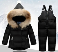 Children Winter Jackets + Jumpsuit 2pcs -30 Degrees Baby Clothin