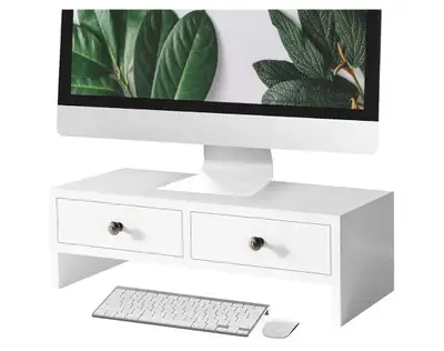 WELLAND Monitor Stand Riser with Drawers, View more