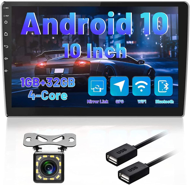 1GB+32GB Android Double Din Car Stereo - Hikity 10.1 Inch HD in General Electronics in Saint John