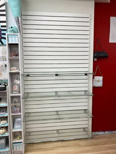 Retail Display Wall unit with Glass Shelves, View more