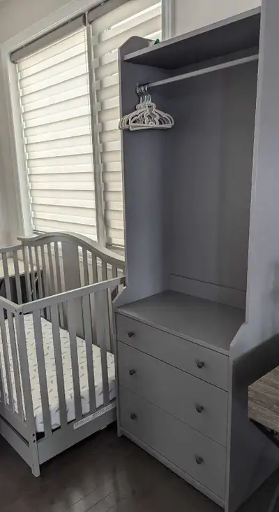 crib with mattress and  wardrobe, View more