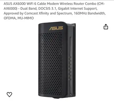 ASUS AX6000 WiFi 6 Cable Modem Wireless Router Combo (CM-AX6000), View more