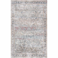 Boho Machine Washable Green Oriental Area Rug 7'10"x10'3"