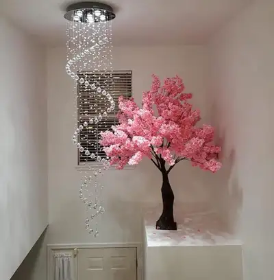 Elegant crystal long spiral chandelier, View more