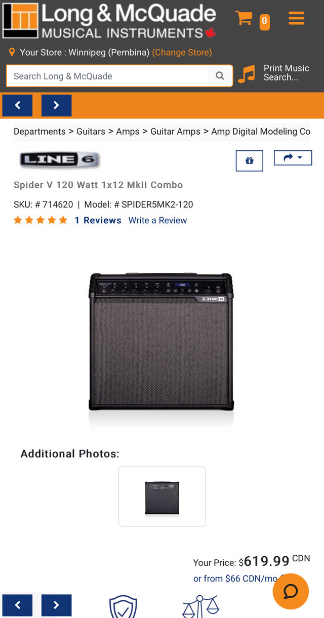 Line 6 Spider V120 mkii in Amps & Pedals in Winnipeg - Image 2