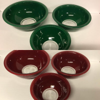 Vintage sets of clear bottom bowls