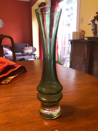 Vintage Green glass vase 