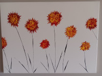 Original Acrylic Painting on Canvas - Flowers