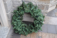 Premium Winter Garden Christmas Wreath - White & Blue Lights!