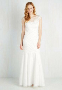 ModCloth Chorus of Gorgeous Lace Wedding Dress - Size 0, New