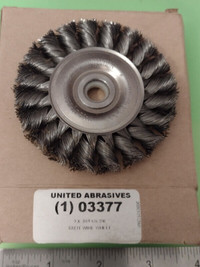 United Abrasives  03377 3''x.014'x3/8'' Carbon Steel Wire Wheel