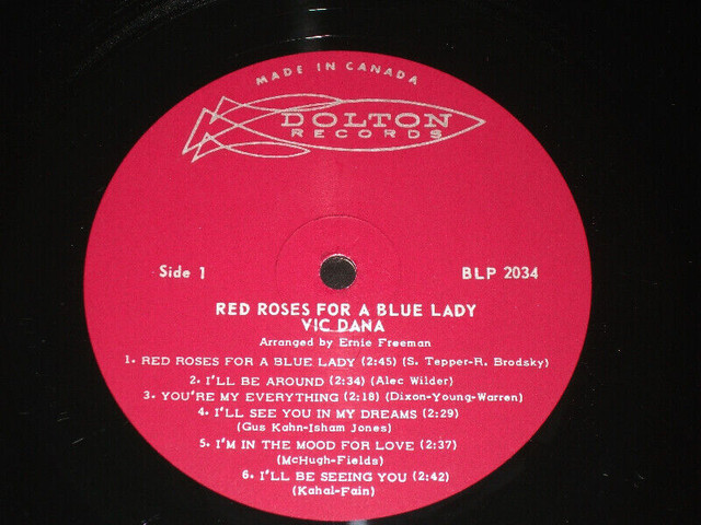 Vic Dana - Red roses for a Blue Lady (1956) LP dans CD, DVD et Blu-ray  à Ville de Montréal - Image 3