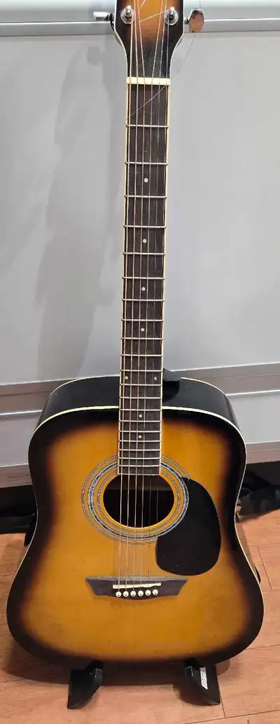 GEORGE WASHBURN ACOUSTIC GUITAR WITH STRAP , View more