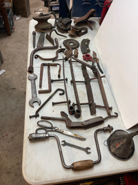 FORGED BARN DOOR HARDWARE AND OTHER ITEMS FOUND ON FARM #V1215