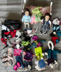 2 Maplelea Dolls Taryn, Bed &Clothing