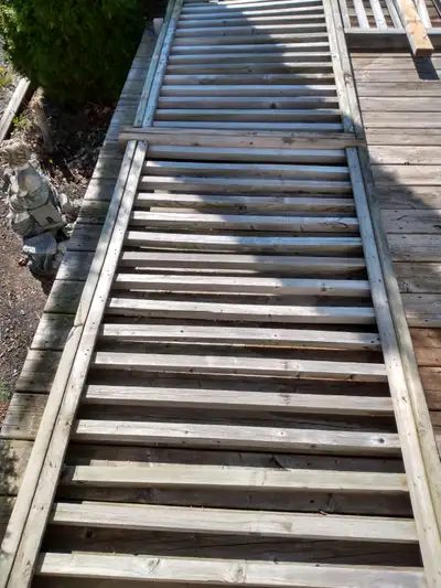 3 Wood Railings from a deck One is 6' 2 1/2" X 39" Second one is 8' 2 1/2" X 39" Third one is over 6...