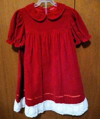 Girl's Red Velvet Dress 
