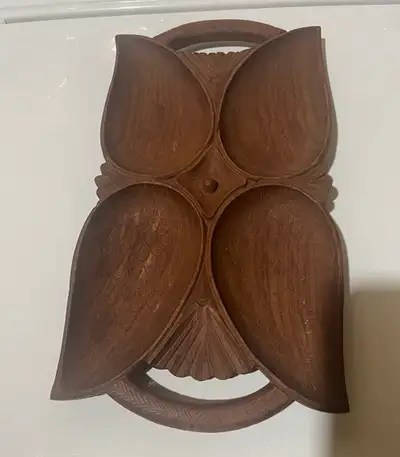 Serving Tray Wooden Hand Carved with 4 SECTIONS, View more