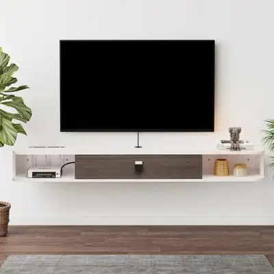 Bixiaomei Floating TV Unit, 79'' Wall Mounted TV Cabinet, View more