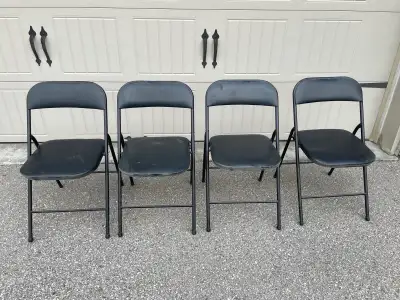 Folding chairs, black, set of 4, View more