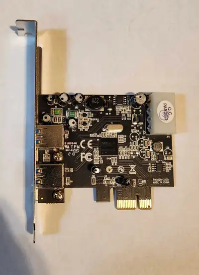 Never used usb 3.0 expansion card for inside a desktop PC. PCIe. 2 ports.