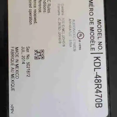 I'm selling a used Sony 32" TV, model KDL-48R470B, which offers great picture quality and reliable p...