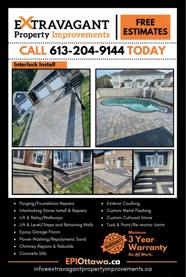 Interlocking Stone Install, Repairs, Parging,& any Masonry needs62863715050625122