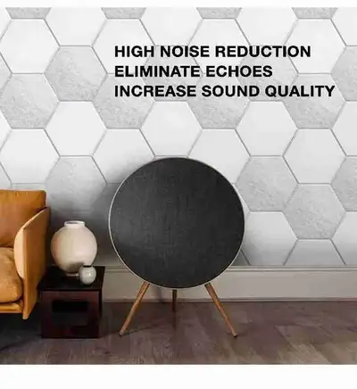 Sonic Acoustics 12 Pack Hexagon Acoustic Panels, 14" X 12" X 0.4, View more
