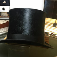 Antique Victorian Era Top Hat Cylinder Hat and Box