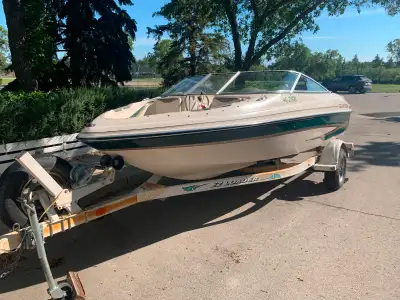 Glastron GX 180 open bow with 150 hp Yamaha outboard and EZ Loader trailer. Good condition. Great sk...
