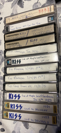 Kiss cassettes and vhs concert tapes