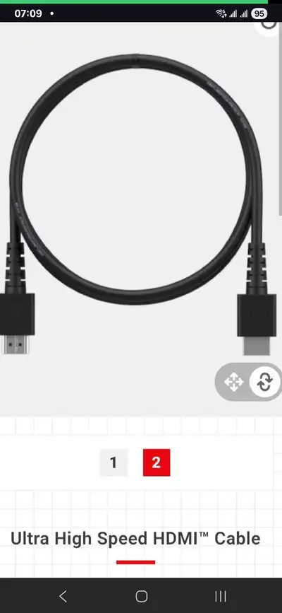 Unused Nintendo Switch 2 Ultra 2.1 HDMI Cable, View more