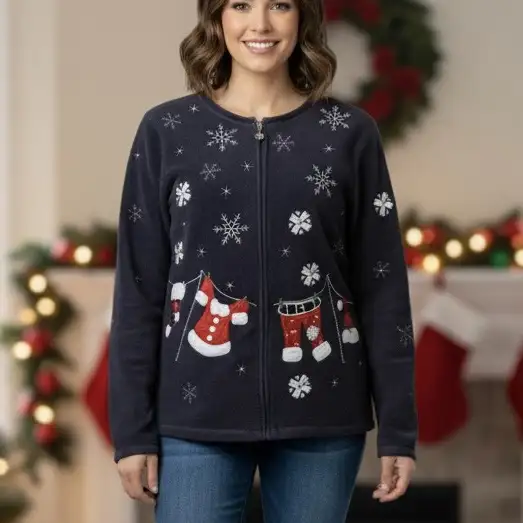 Denver Hayes Ugly Christmas Sweater Fleece Cardigan Size XL in Women's - Tops & Outerwear in Winnipeg - Image 2