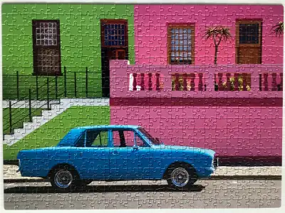 Casse-tête 500 Puzzle Clementoni: La voiture bleue, The Blue Car, View more