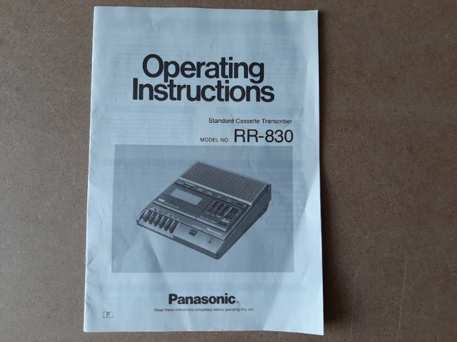 PANASONIC RR-830 STANDARD CASSETTE TRANSCRIBER AND PEDAL in General Electronics in Sudbury - Image 3