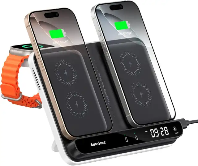 SwanScout Wireless Charger for Apple Watch and Phone in Cell Phone Accessories in Kitchener / Waterloo - Image 2