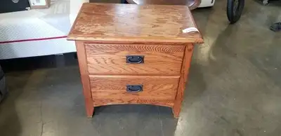 VINTAGE 2 DRAWER NIGHT STAND. FAIR CONDITION, View more