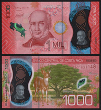 2019 Costa Rica Banknote: 1000 Colones, Pick-280, UNC