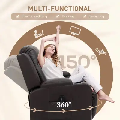 Overstuffed Manual recliner 360 swivel Massage Chair Rocker, View more