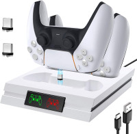 Dual PS5 Controller Charger Station, USB Fast Charging.     New!