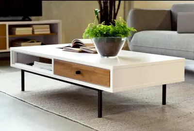 Article Bios 53” Coffee Table –  Custom Glass, View more