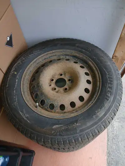Used Dynamo 225/65/17 winter tires. Mounted on steel wheels for a Jeep Patriot/Compass. 50% tread le...