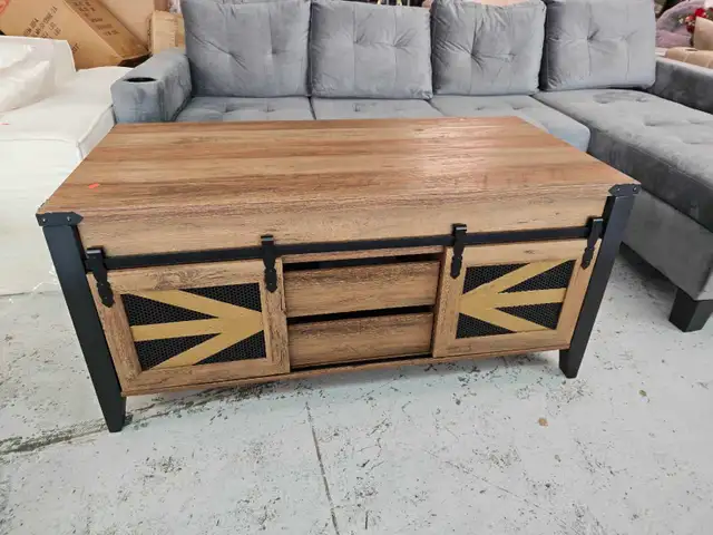 Lift Top Coffee Table， Storage Farmhouse Country Rectangular 
